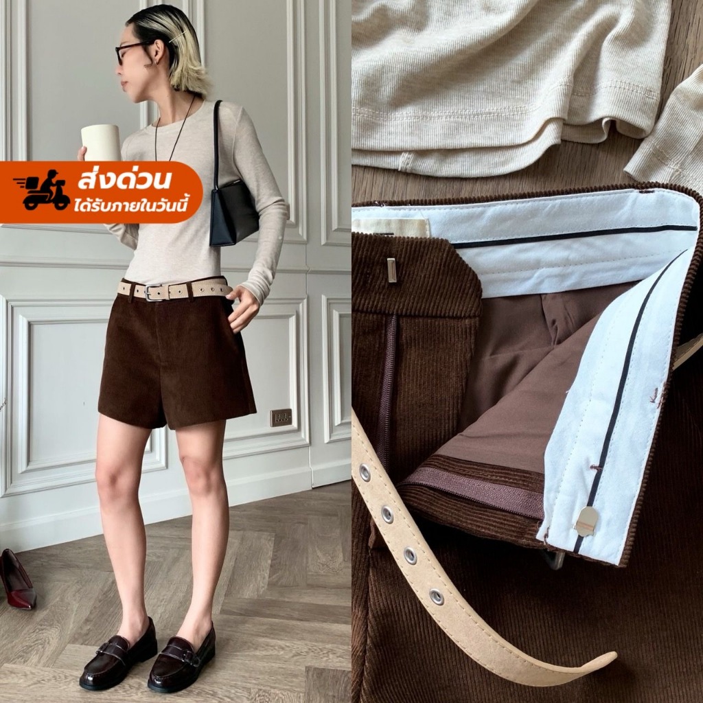 [ขายดีที่สุด!หยิบใส่ได้บ่อย]ลด30%+ร้าน100฿+ส่งด่วนฟรี! Fashoinstore-Hugo shorts-กางเกงขาสั้นลูกฟูก(858)