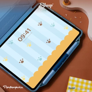 [People Pompompurin] Pompompurin Collection เคสสำหรับไอแพด ปอมปอมปุริน Peopleเคสเก็บปลอกปากกา ฟรีปลอกCase For iPad กันงอ