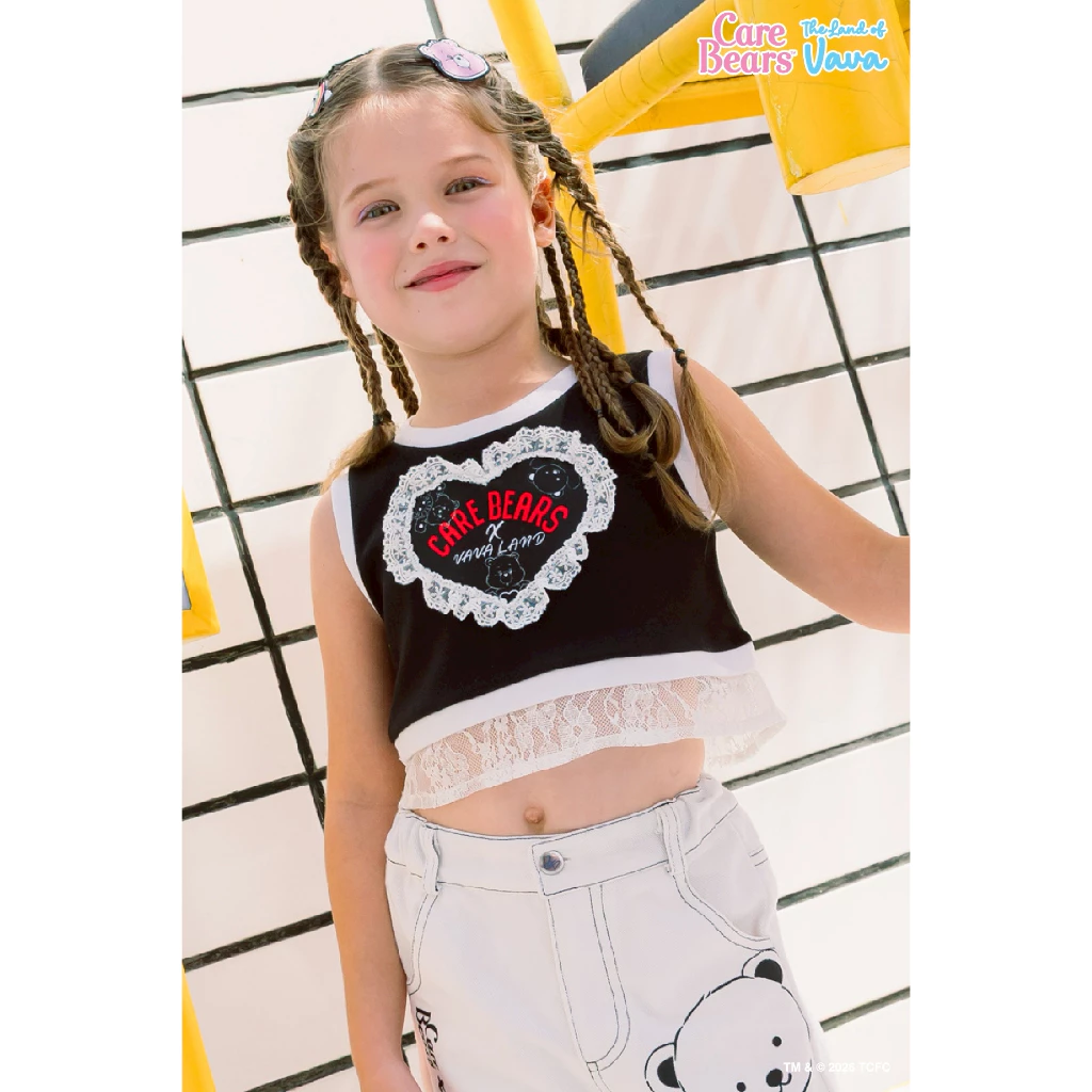 Thelandofvava 🐻 เสื้อเด็กผู้หญิง LOOK10 - VNXT0018 Black 🐻 VAVA x Care Bears 2 ลิขสิทธิ์แท้จาก vava
