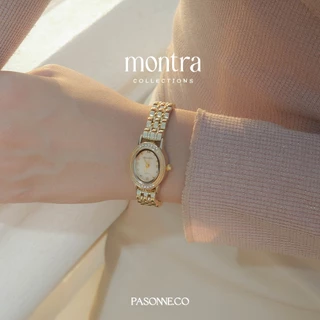 pasonne.co นาฬิกาข้อมือ รุ่น montra หน้าปัดวงรี สีทองทั้งตัวเรือน