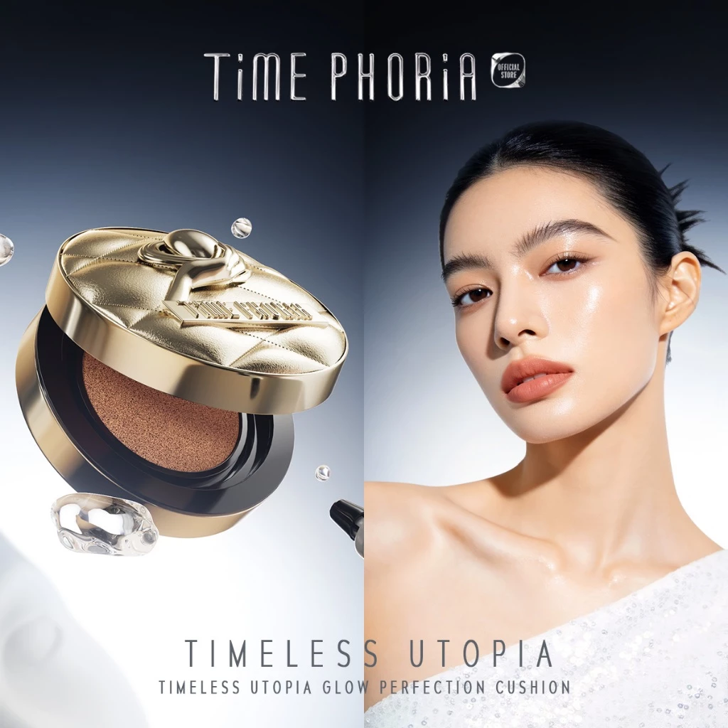 TimePhoria Timeless Utopia Glow Perfection Cushion คุชชั่นรองพื้นโกลว์ ปกปิด กันน้ำ ติดทน
