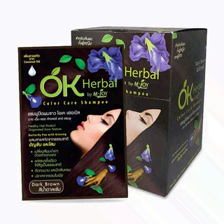 🏷️Live 35%40% OK Herbal โอเค เฮอเบิล แชมพูปิดผมขาว สีดำ / สีน้ำตาลเข้ม 30 มล.