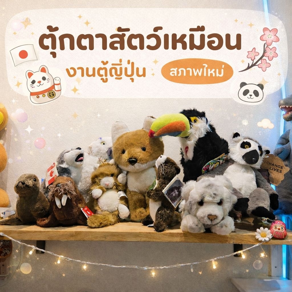 ตุ๊กตางานสัตว์เหมือน🎌 ตู้ญี่ปุ่น คัดสภาพ น่ารักทุกตัว