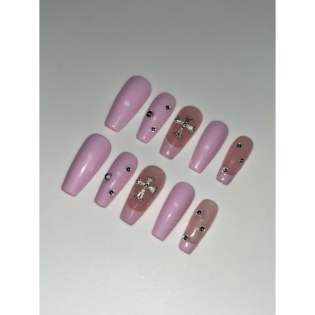 press on nails -  ♱ nudey pink