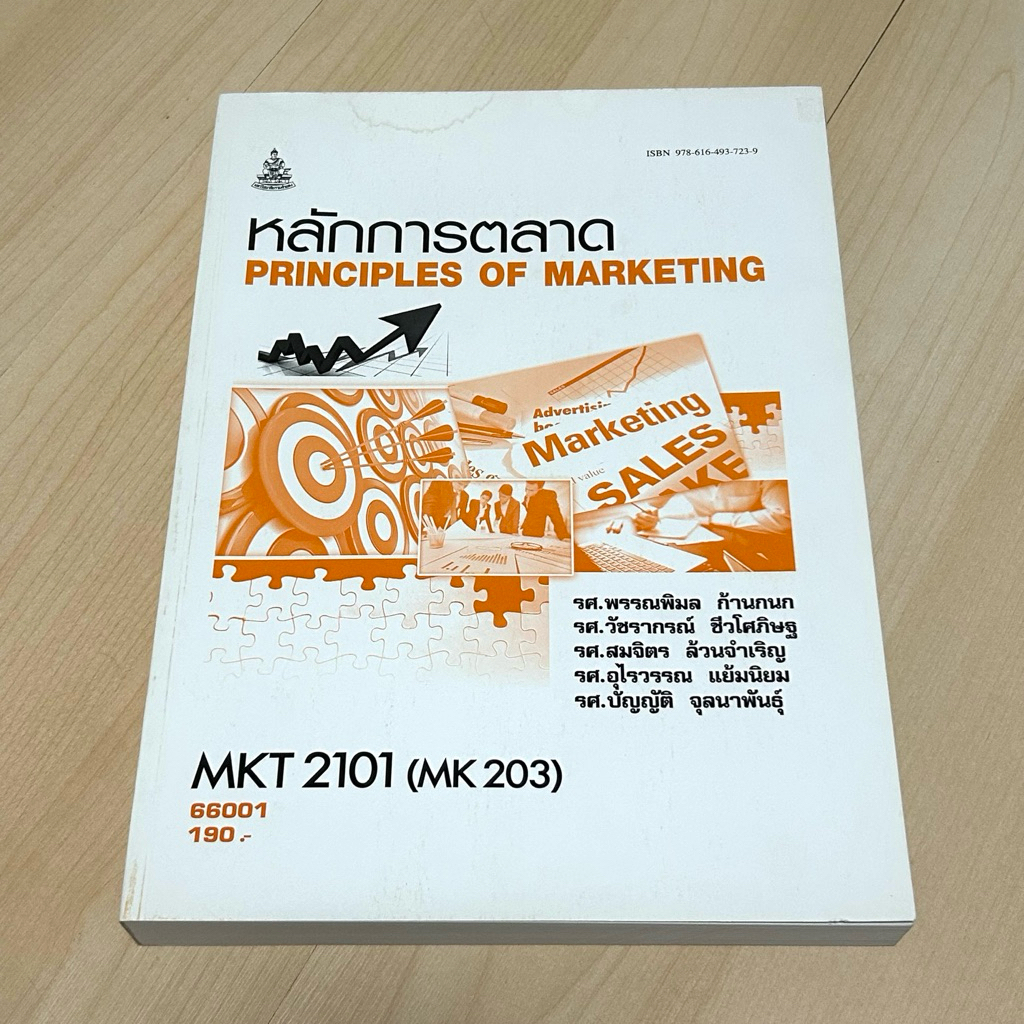 ตำราเรียนราม หลักการตลาด MKT 2101 (MK 203) | (มือสอง สภาพดี มีรอยดินสอเล็กน้อย)