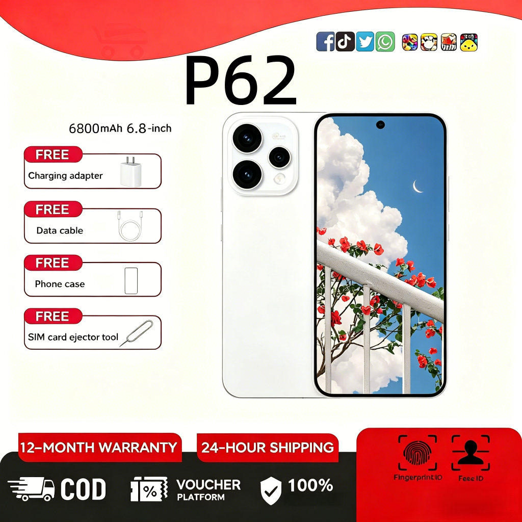 สมาร์ทโฟน P62 5G มาพร้อมหน้าจอขนาด 6.8 นิ้ว ระบบปฏิบัติการ Android 15 แบตเตอรี่ 7000mAh กล้องหน้าและ