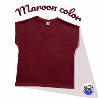 FREED เสื้อยืดทรงผู้หญิงแขนเลย คอวี เนื้อผ้าคอตตอนสีพื้น และ พิมพ์ลาย ใส่สบาย