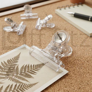 คลิปหนีบพร้อมหมุด (Push Pin Clip) สำหรับบอร์ดไม้ก๊อก ใช้หนีบเอกสาร/ป้าย/รูปภาพ