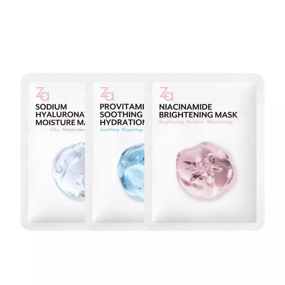 [3Pcs] Za Facial Mask Niacinamide Brightening Mask
