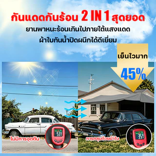 กันน้ำได้สองด้าน ARIDOO ผ้าใบกันแดดกันฝนแบบหนาPVC กันแดดกันน้ำ200% ทั้งสองด้านเพิ่มให้หนาที่สุดประกันคุณภาพ