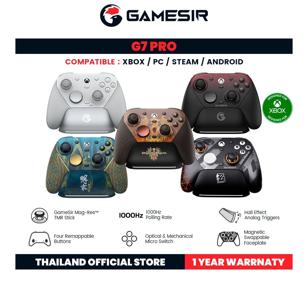 GameSir G7 Pro จอยเกมไร้สายรองรับเชื่อมต่อ 3 โหมด สำหรับ Xbox, PC และ Mobile จอยสติ๊ก TMR