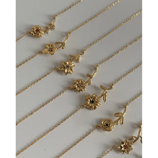 สร้อยสเตนเลสสตีล สร้อยประจำเดือนเกิด HER OBJECTIVE_HER BIRTH FLOWER NECKLACE