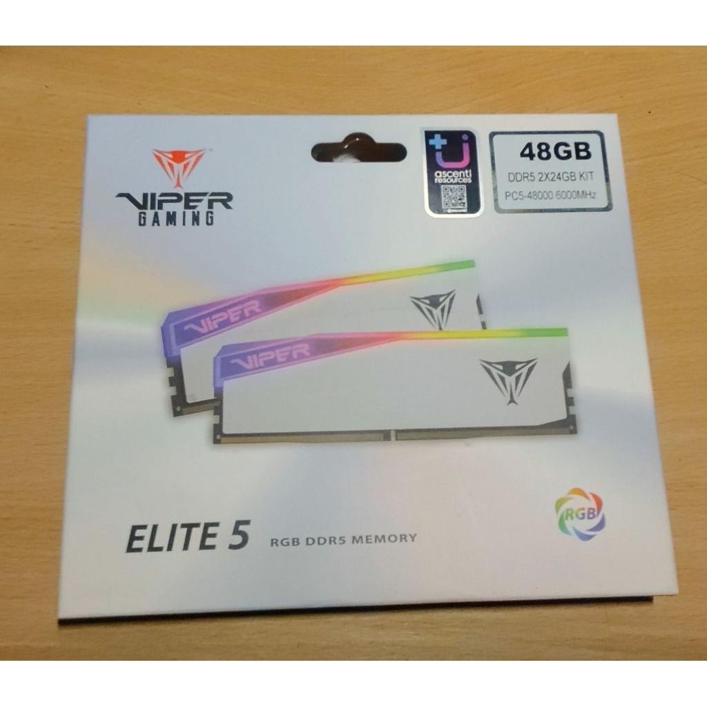 RAM DDR5 48GB (24GBx2) 6000 (SK Hynix) PATRIOT VIPER ELITE 5 RGB White ประกัน​ Advice​ รองรับ XMP EX