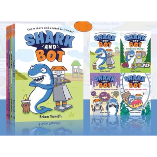 Shark and Bot ฉลามและหุ่นยนต์ คู่หูเพื่อนซี้ ชุด 4 เล่ม การ์ตูนช่อง การ์ตูนเด็กภาษาอังกฤษเสริมทักษะ(200200300)