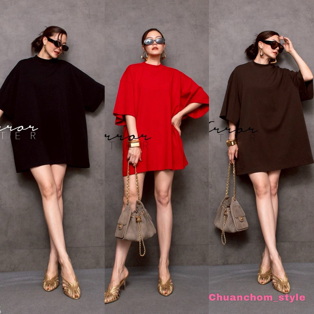 🔖Mirrorsister 51119.5 เสื้อโอเวอร์ไซส์ ทรงปล่อยๆ แขนสโลป ช่วยพรางแขนและรูปร่างได้ดี ผ้านุ่ม ไม่บาง ใส่สบายสุดๆ