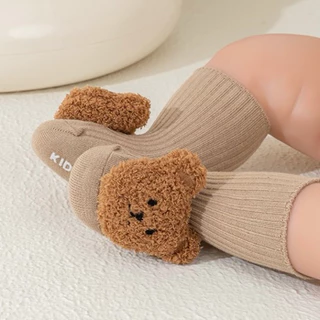 [พร้อมส่ง]ถุงเท้าเด็กอ่อน0-6เดือน ถุงเท้าหัวตุ๊กตาแบบหุ้มข้อ เด็กผู้หญิงเด็กผู้ชาย