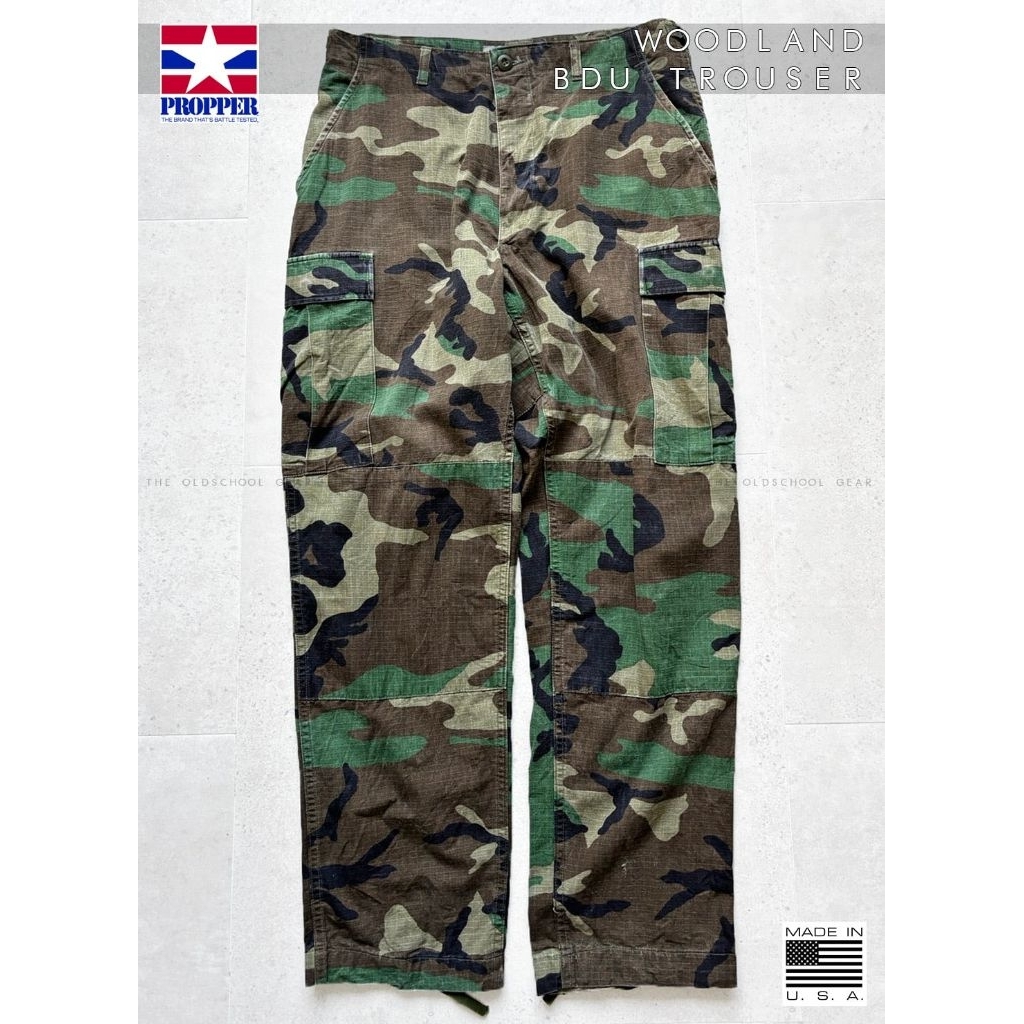กางเกง BDU แท้จาก Propper USA🇺🇸 รุ่น BDU Trouser Pant เป็นลายพรางวู๊ดแลนด์ Woodland กางเกงทหาร กางเก
