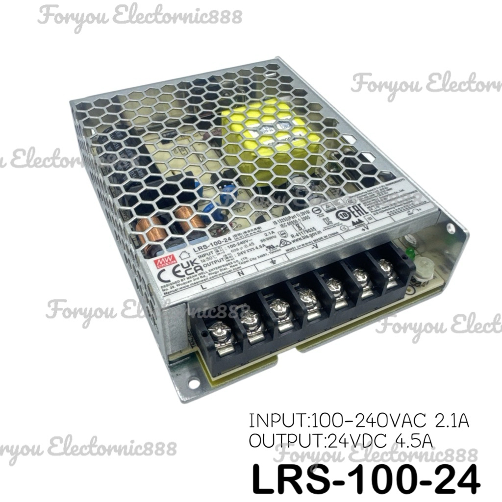 Power Supply รุ่น LRS-100-24 24VDC 4.5A สินค้าใหม่พร้อมส่ง