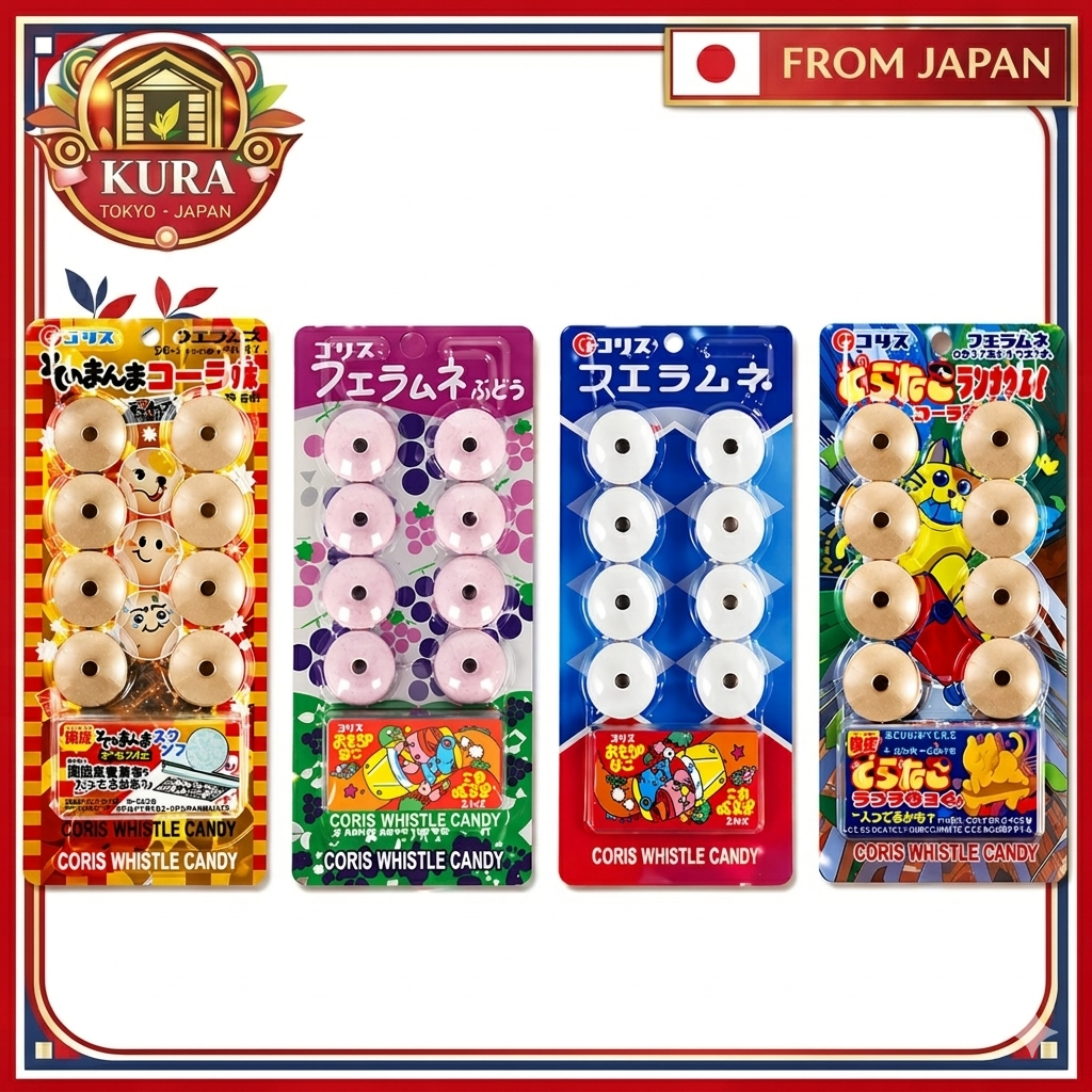 Coris Fue Ramune Whistle Candy | 4 Flavors Available | Soda Cola Grape Mystery | Japanese Candy Snack | Made in Japan 🇯🇵