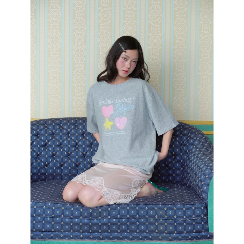 Stylist_shop |  Animal / Cherry / Bow /Typo / Eternal Sunshine Series Tee Oversized Tee by Stylist รูปที่ 4