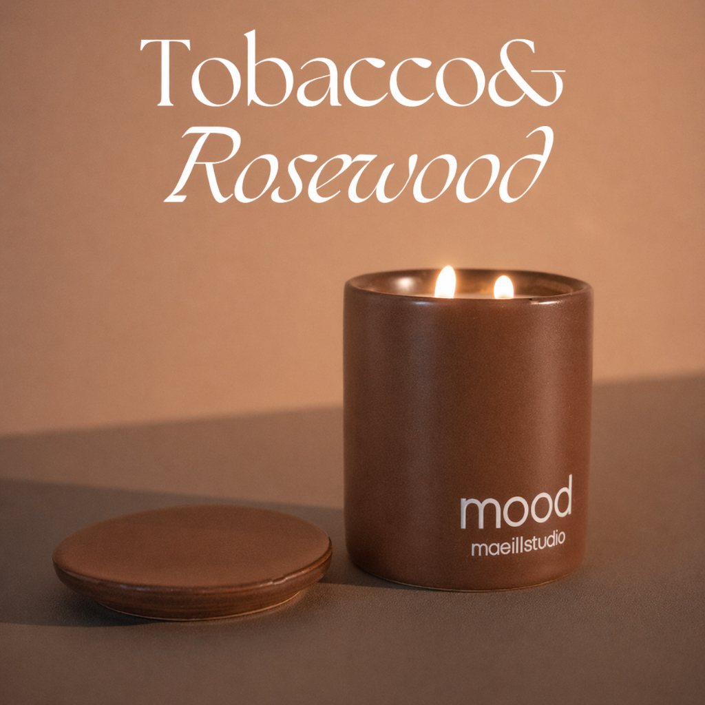 เทียนหอม ออแกนิค ไขธรรมชาติ กลิ่น tobacco & rosewood natural wax scented candle กลิ่นใบยาสูบ