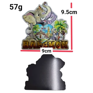 JGแม่เหล็กติดตู้เย็นลายช้างไทย เมืองท่องเที่ยว Thailand Bangkok Phuket Pattaya Krabi Koh Samui ของฝากไทย