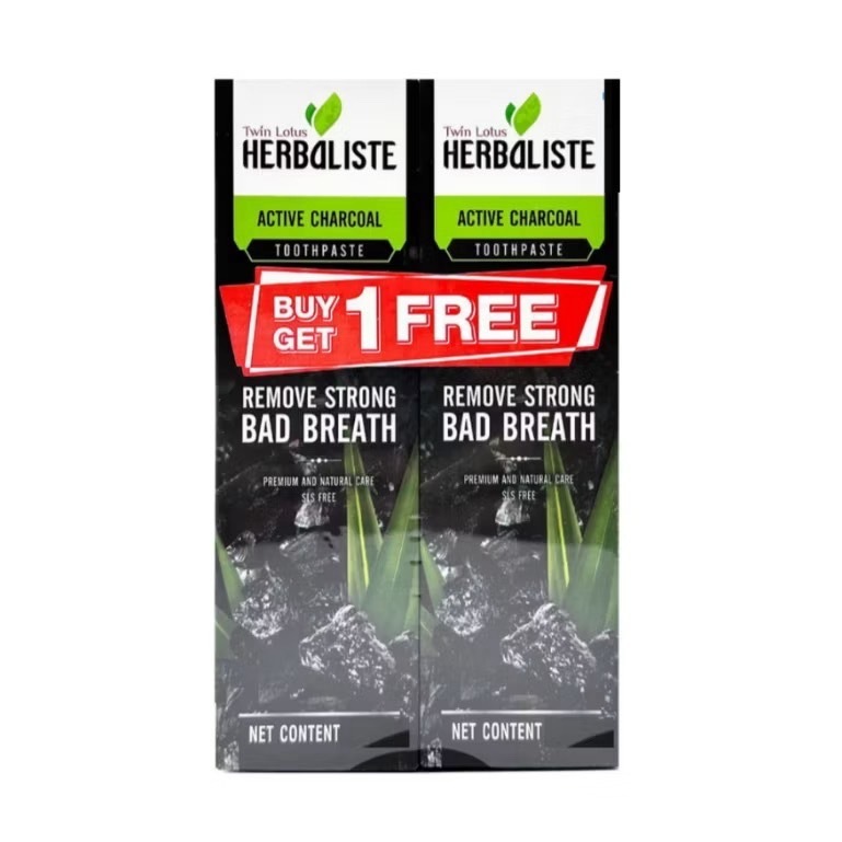 Dok Bua Ku Active Charcoal Toothpaste 100 / 150g.ดอกบัวคู่ ยาสีฟันแอ็คทีฟชาร์โคล 100/150กรัม