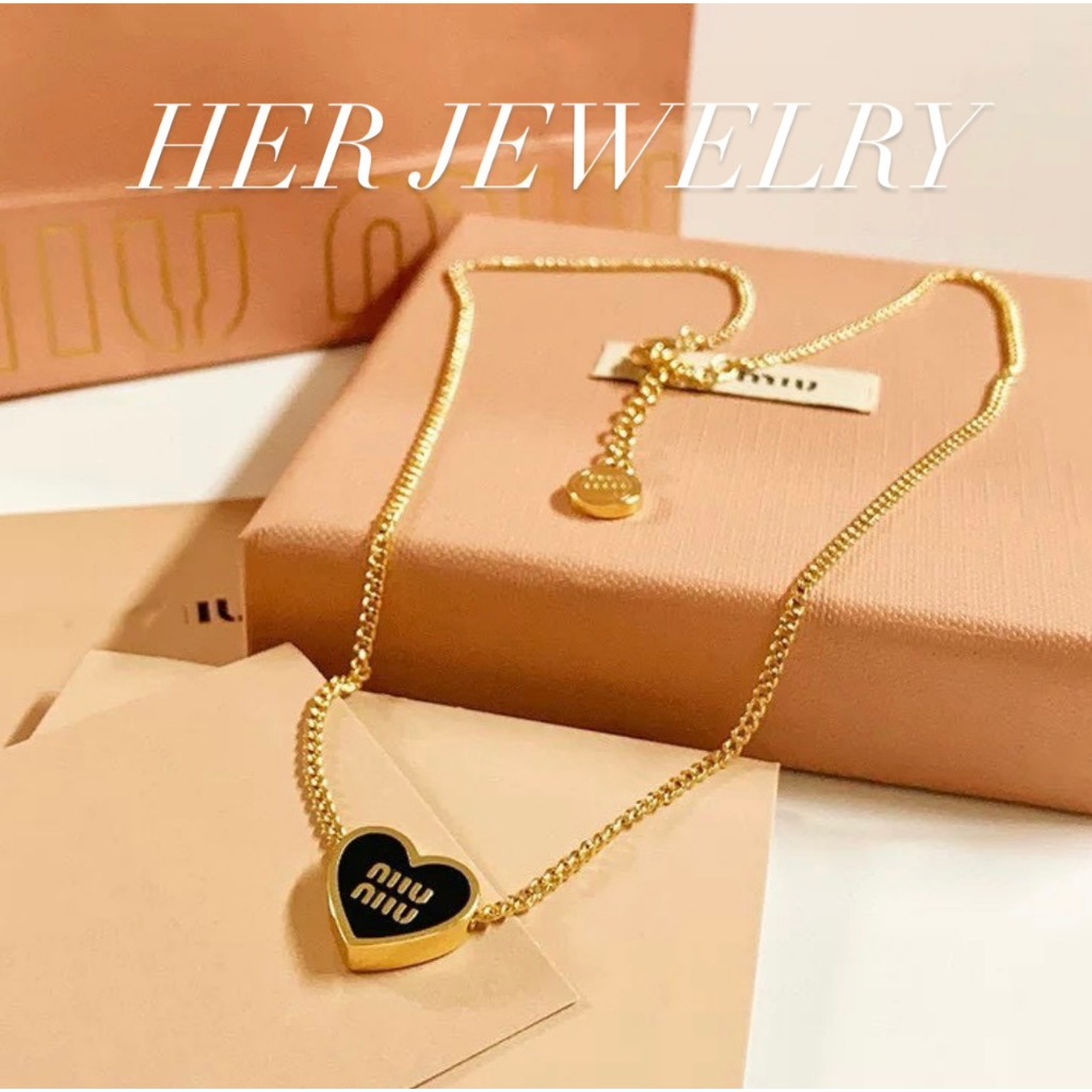 พร้อมส่ง ส่งไวสร้อยคอ M รุ่น Black heart รูปที่ 3