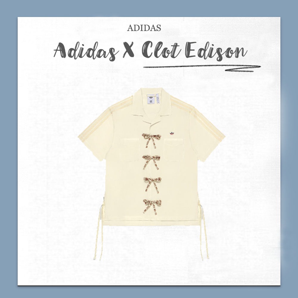 ✨ รับประกันแท้ 100% ADIDAS ORIGINALS X CLOT BOWLING SHIRT EDISON CHEN UNISEX CREAM