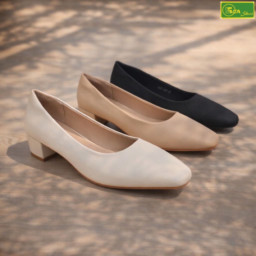 SEA Shoes(ซีชูส์) 9656-041 รองเท้าคัทชู ส้นสูง ดีไซน์เรียบหรู  ใส่ทำงาน