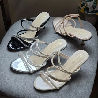 OHODOODEE รองเท้าส้นสูงรุ่น รุ่น: Crystal Glam Strappy Heels วับวาว M02