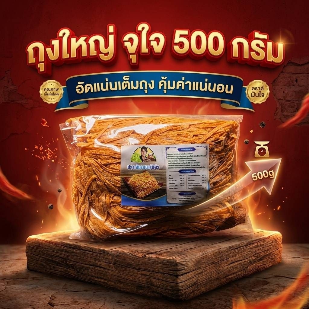ปลาเส้นรสบาร์บีคิว เนื้อปลา 90% เต็มคำ!เคี้ยวหนึบ หอมบาร์บีคิวแบบไม่จกตาไม่ใช่แป้งอัดแท่ง แต่คือ “ปลาเน้น ๆ” 😌