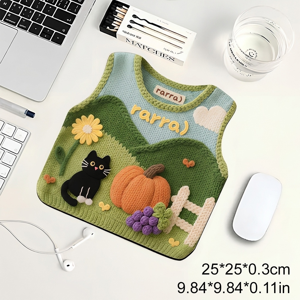 เสื่อเมาส์ลายเสื้อถักน่ารัก Mouse Pad ดีไซน์เกาหลี พร้อมฐานยางธรรมชาติกันลื่น ของขวัญสำหรับออฟฟิศ