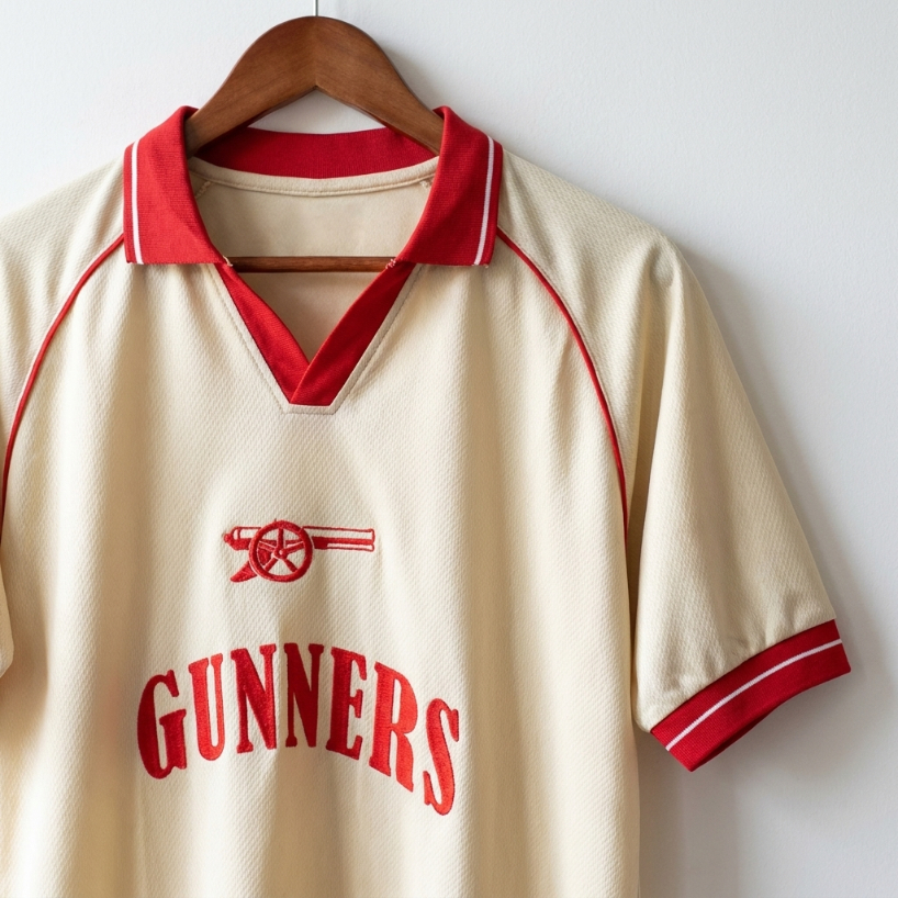 เสื้อฟุตบอลย้อนยุค เดอะกูนเนอร์ เจอร์ซีย์ แขนยาว คอปก แขนจั้ม ผ้ากีฬาระบายอากาศ ส่งจากไทย 2025/26
