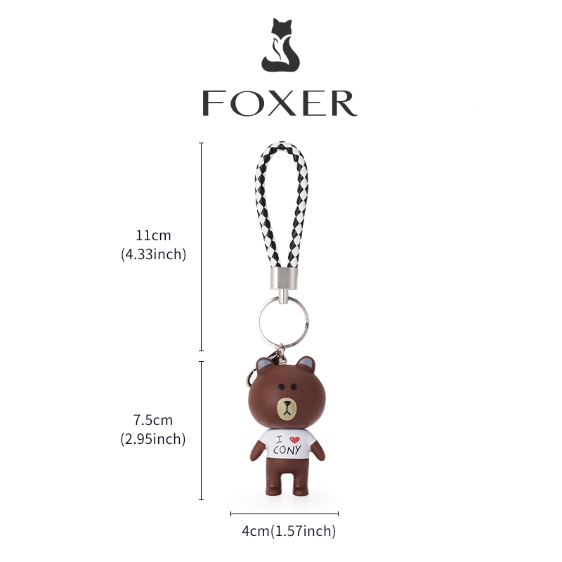 FOXER ميدالية دب كرتوني بحبل مضفور — صورة 5