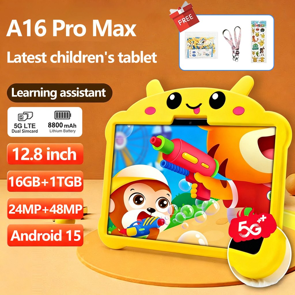 Galay【SIM Card】Kids tablet A16 Pro Max 12.8inch Toys แท็บเล็ตสำหรับเด็ก 4G WIFI 16GB+1TB Android16 แ