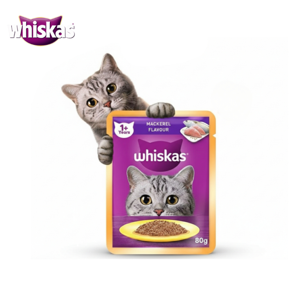 WHISKAS อาหารเปียกแมว ลูกแมว แมวโต แมวสูงวัย ขนาด 80 กรัม (14 ซอง) Petus Kingkaew