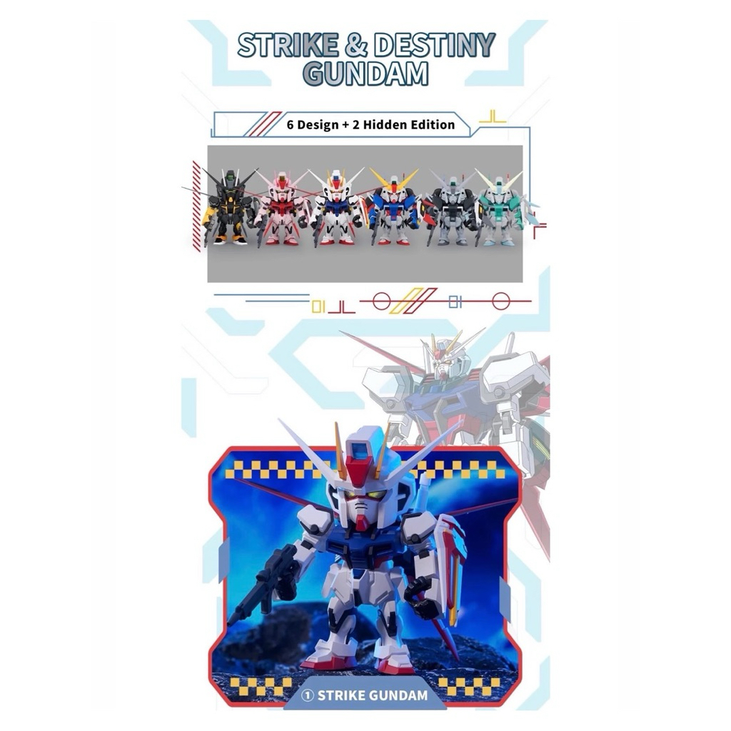 ACTIONCITY (1 จุ่ม) QMSV Strike & Destiny Gundam Figure Blind Box กล่องเดียว