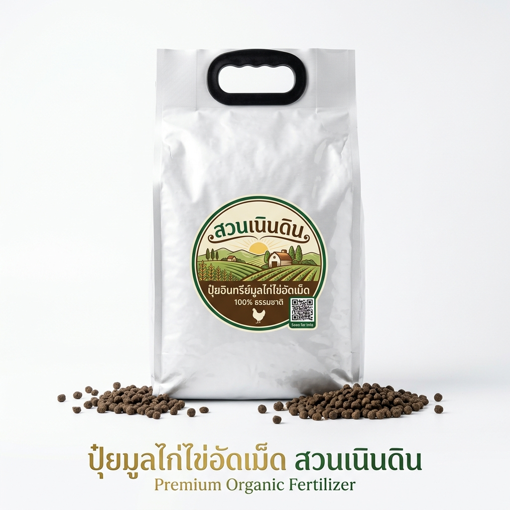 ปุ๋ยอินทรีย์ มูลไก่ไข่อัดเม็ด ผสมจุลินทรีย์ เร่งดอก เร่งผล บำรุงต้นไม้ ผักสวนครัว ปลอดสารเคมี 5kg