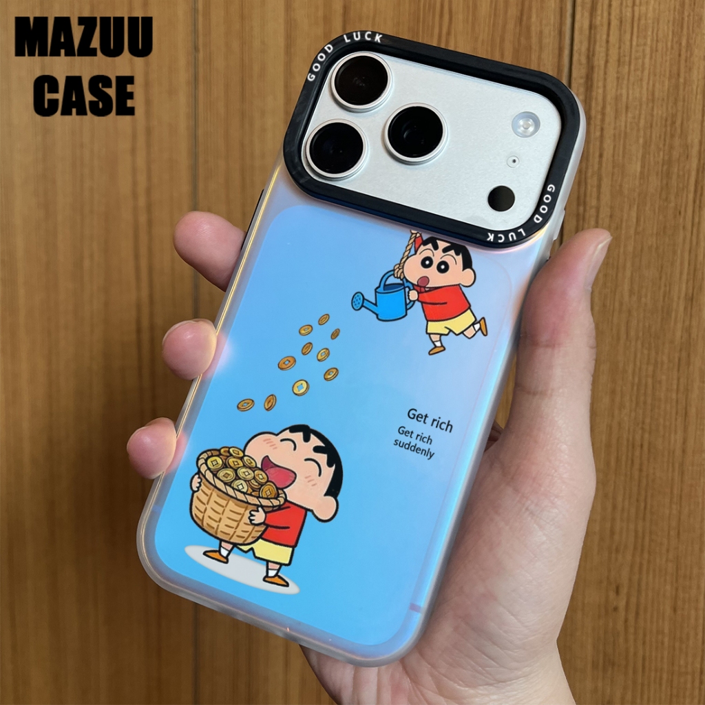เคสไอโฟน วัสดุIMD เรืองแสง กรอบเลนส์ดำ รูปที่ 3