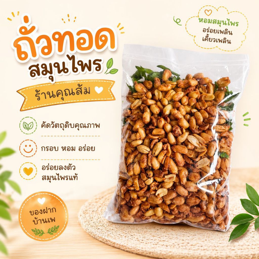 ถั่วลิสงทอด เม็ดใหญ่ ขนาด1กิโลกรัม