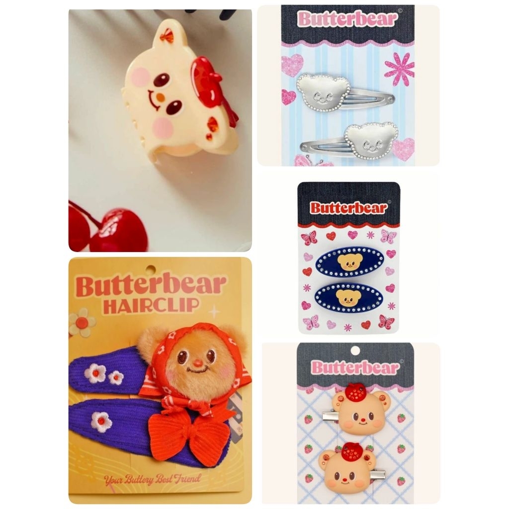 พร้อมส่ง Butterbear กิ๊บหนีบเชอร์รี่​ กิ๊บเดนิมไดมอนด์ กิ๊บน้องเนยผ้าโพก แท้ช็อป100%