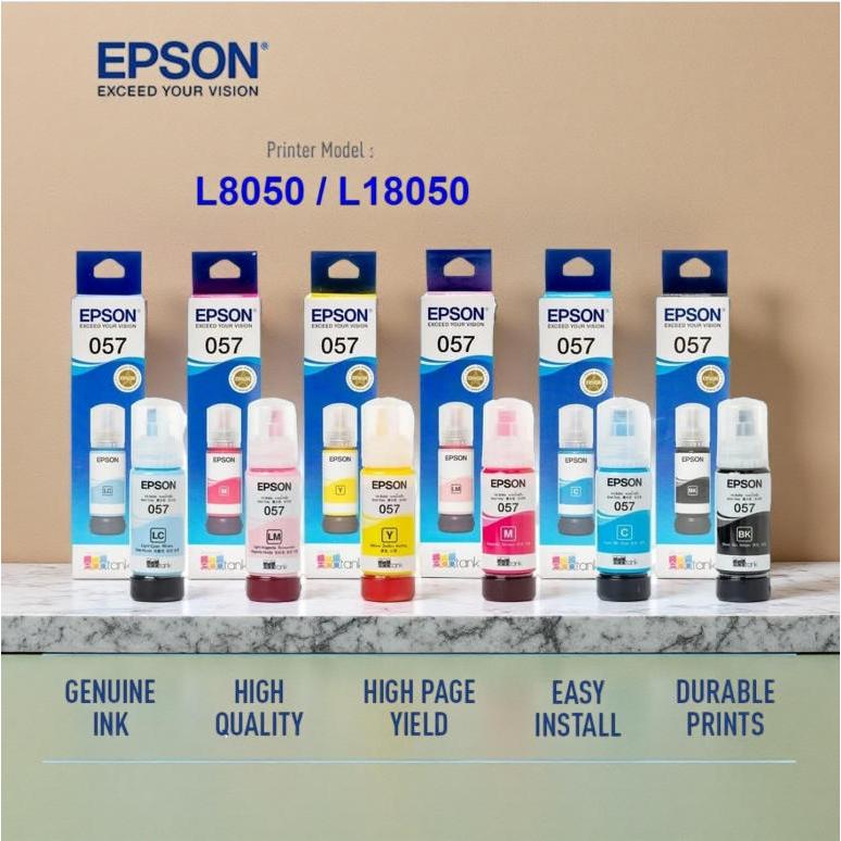 epson 057 ink น้ำหมึกเติมแท้ T09D100-600 for epson L8050 , L18050 70ml