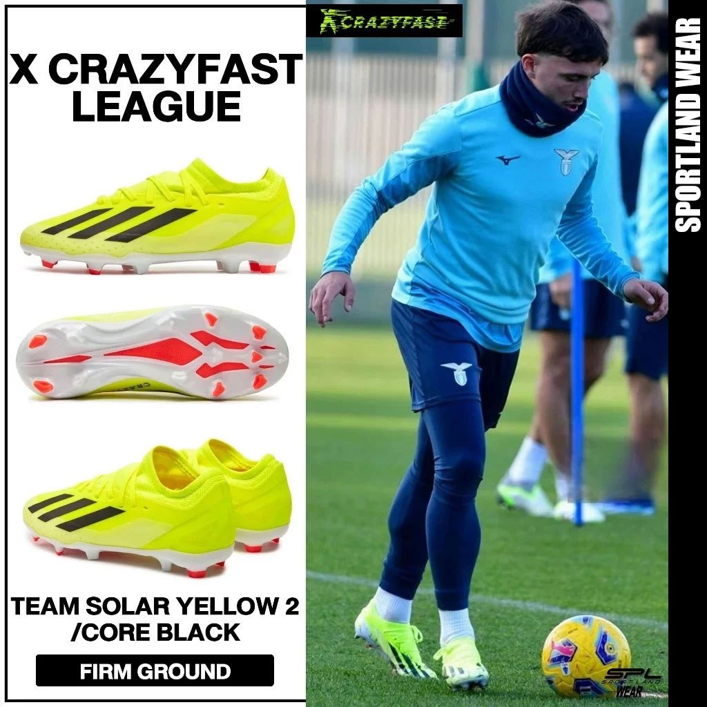 Adidas อาดิดาส รองเท้าฟุตบอล รองเท้าสตั๊ด สำหรับเด็ก KD X Crazyfast League Firm Ground IF0691 (2300)