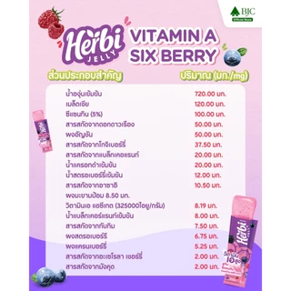 Herbi Jelly เฮอร์บิเจลลี่ โพรไบโอติก ไฟเบอร์ เจลลี่ และ วิตามินเอ พลัส ซิกค์เบอร์รี่ เจลลี่ เลือกสูตรด้านใน