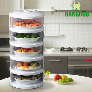 HANGROO ชั้นเก็บอาหาร 5 ชั้น (ประกอบเอง) คอนโดเก็บอาหาร สไลด์เปิด-ปิด ป้องกันเชื้อโรค
