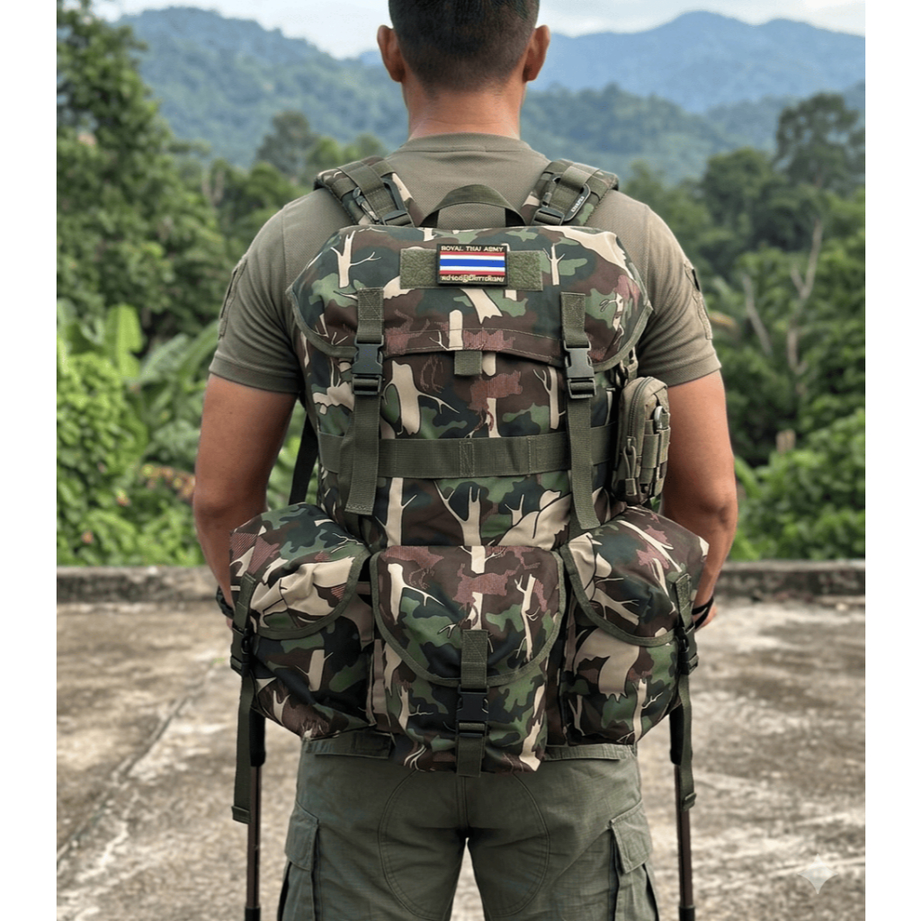 เป้สนามลายพรางป่าไม้ (Tactical Forest Camo) วัสดุผ้าคุณภาพสูง