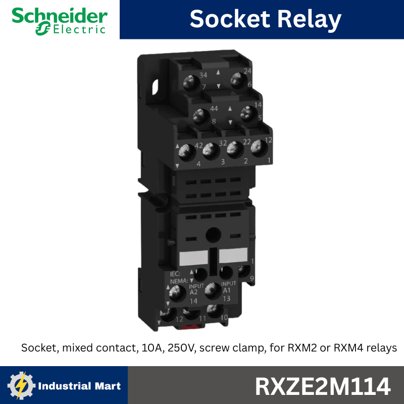 Schneider Electric RXZE2M114 Socket Relay สำหรับรีเลย์รุ่น RXM2AB** และ RXM4AB** ซ็อกเก็ตรีเลย์
