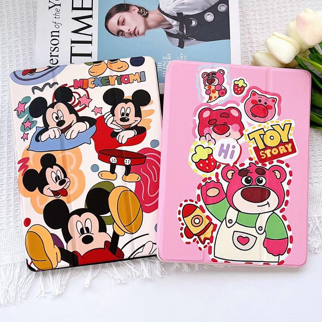ส่งด่วน 1 วัน เคสสำหรับไอแพดงานฝาพับลายการ์ตูน รูปที่ 2