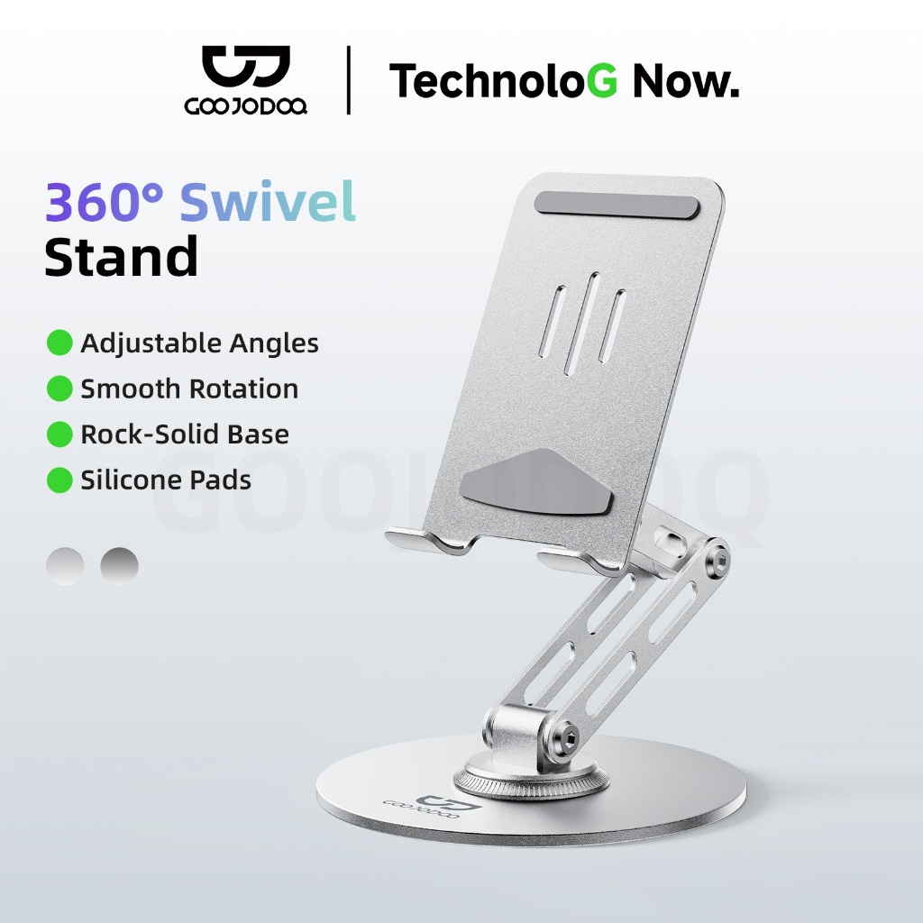 GOOJODOQ ที่วางโทรศัพท์แม่เหล็ก โลหะ Phone Holder แขนพับได้สามแกน การดูดซับสุญญากาศ For Phone Tablet